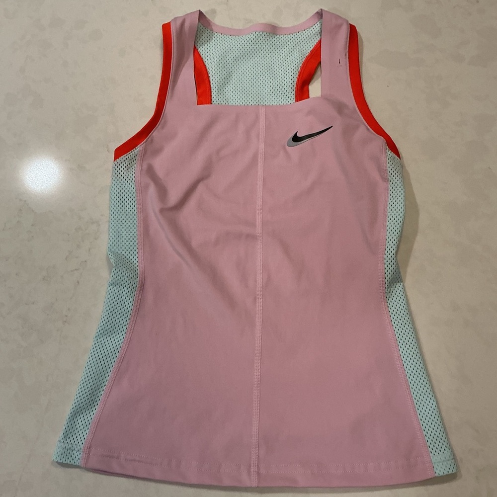 Nike Pink and White Athletic Tank